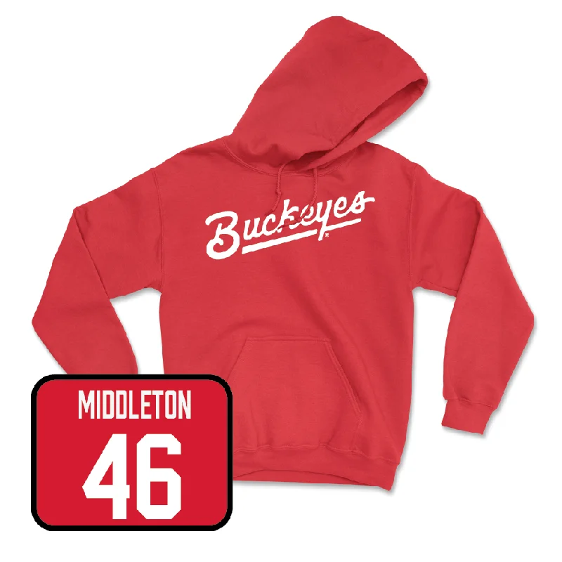 Red Football Script Hoodie - Jace Middleton