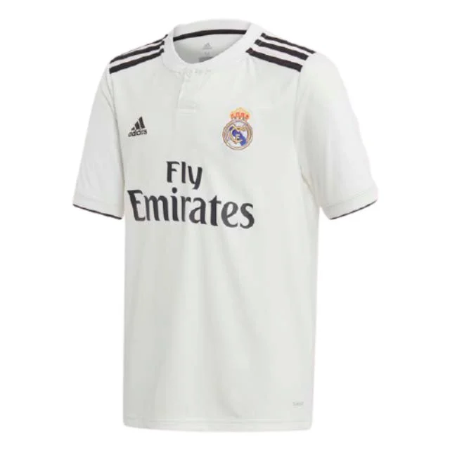 Adidas Boys Football Real Madrid Home Jersey White/Black