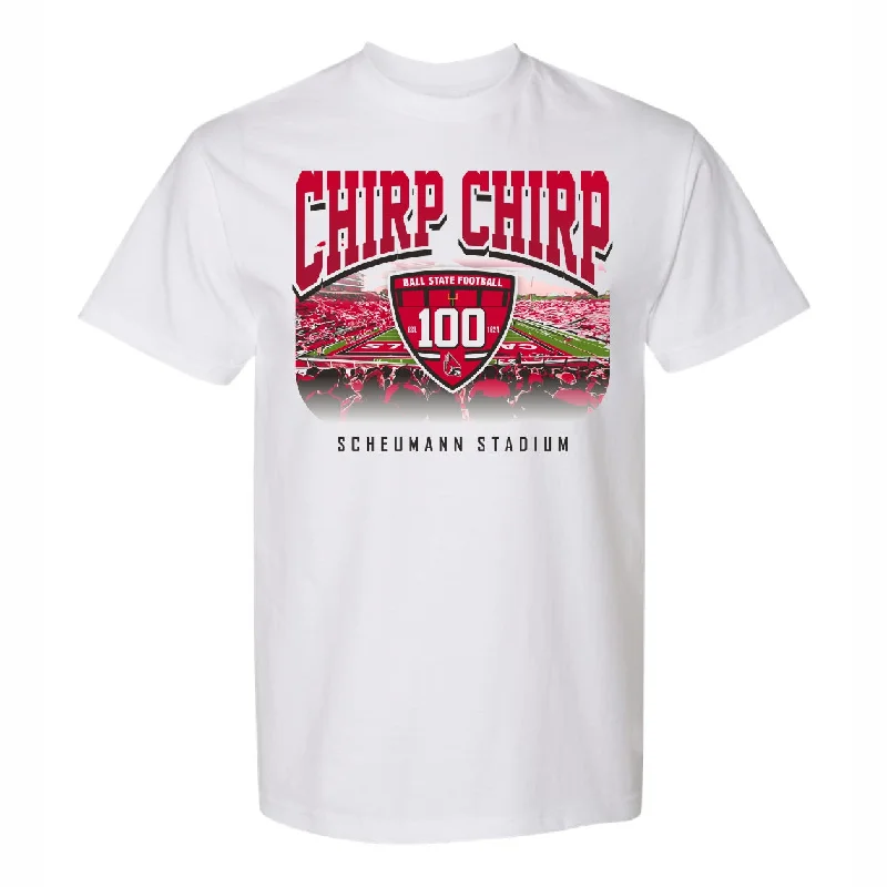 Ball State Football Chirp Chirp Shield T-Shirt