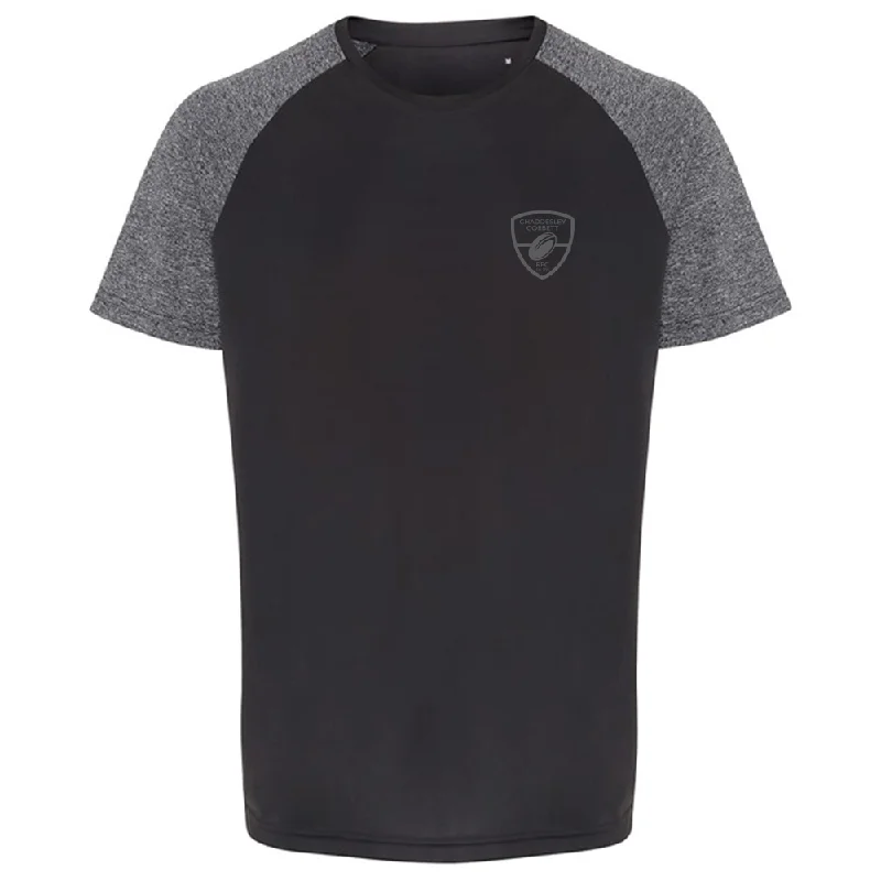 CCRFC Contrast Sleeve Performance T-Shirt - Charc/Blk Melange