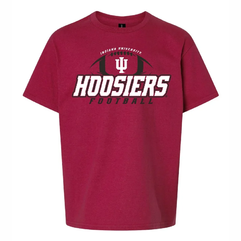 Indiana Hoosiers Kids Football Crimson Logo T-Shirt