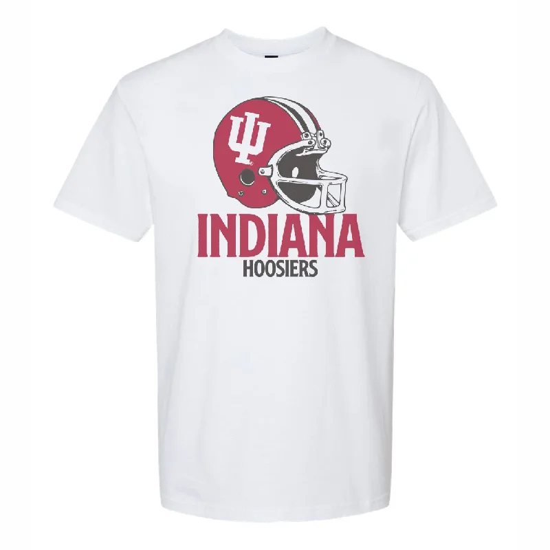 Indiana Hoosiers White Vintage Football Helmet T-Shirt