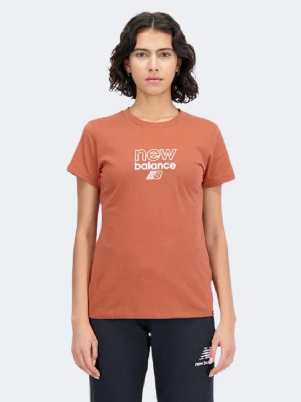 New Balance Graph Athletic Women Lifestyle T-Shirt Mahogany