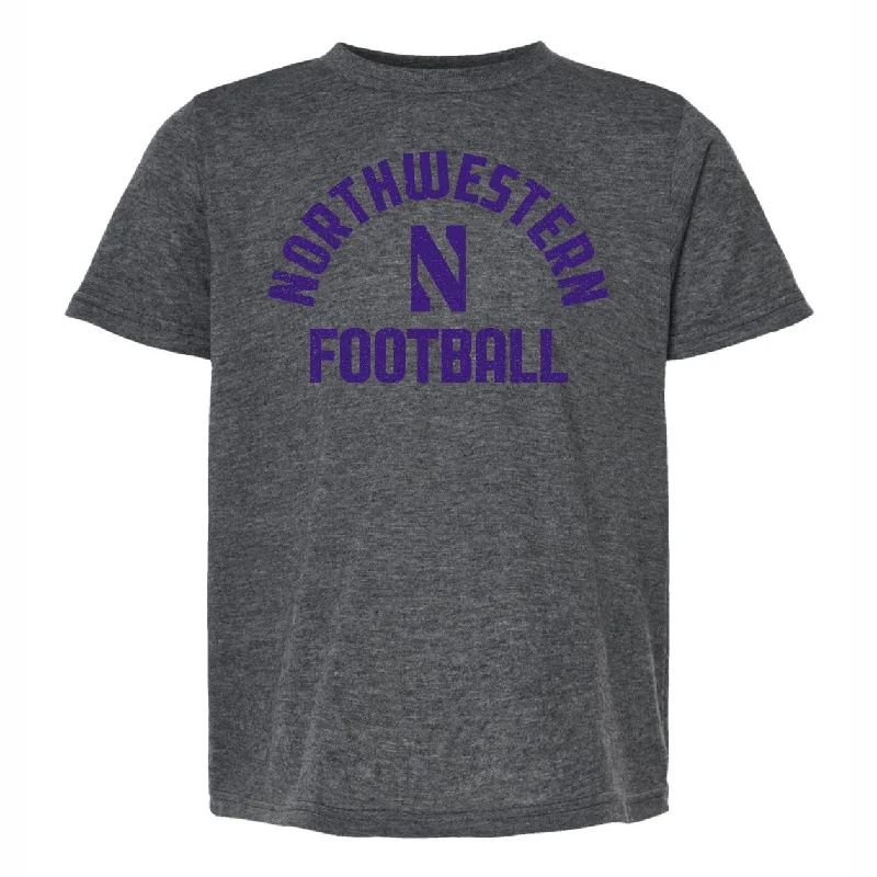 Northwestern Wildcats Youth NU Football Grey T-Shirt