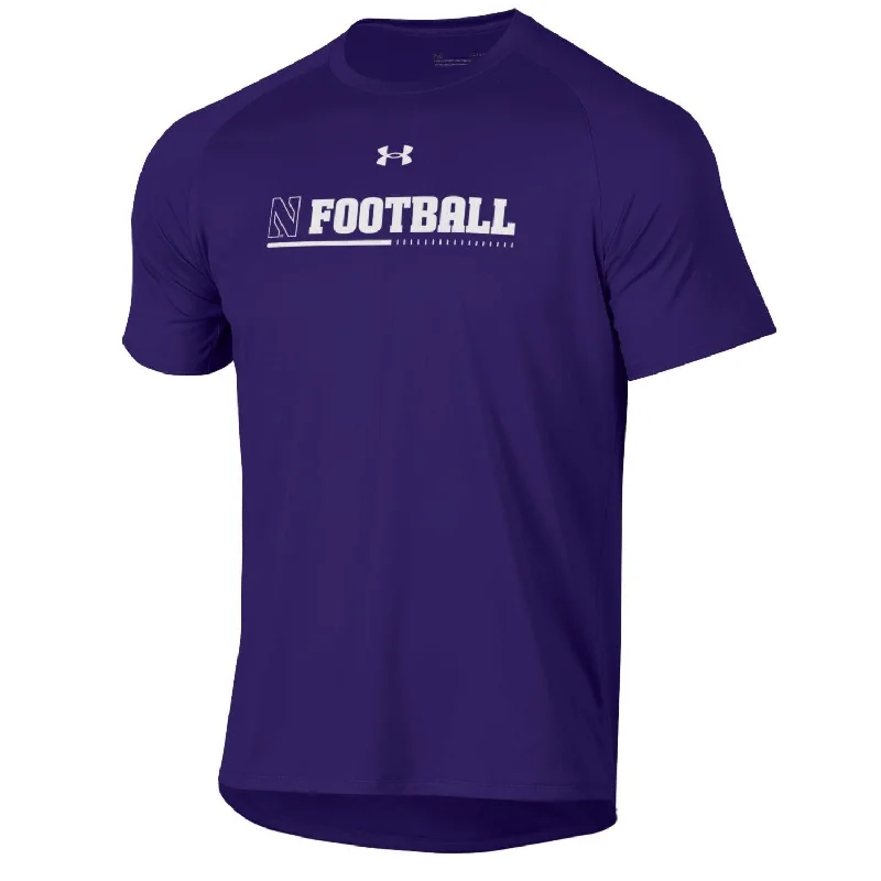 Northwestern Wildcats Men's Under Armour Football Purple T-Shirt