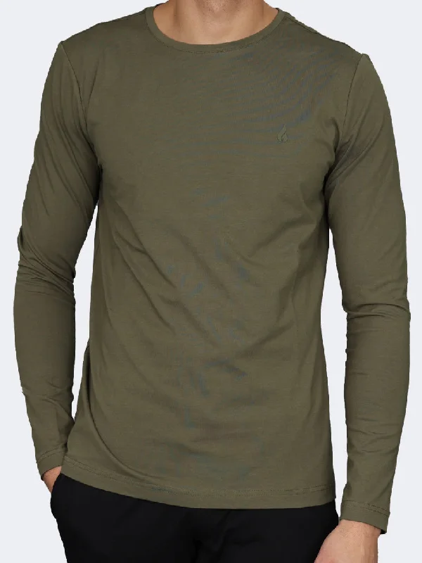 Oil And Gaz Round Neck Men Lifestyle T-Shirt Olive