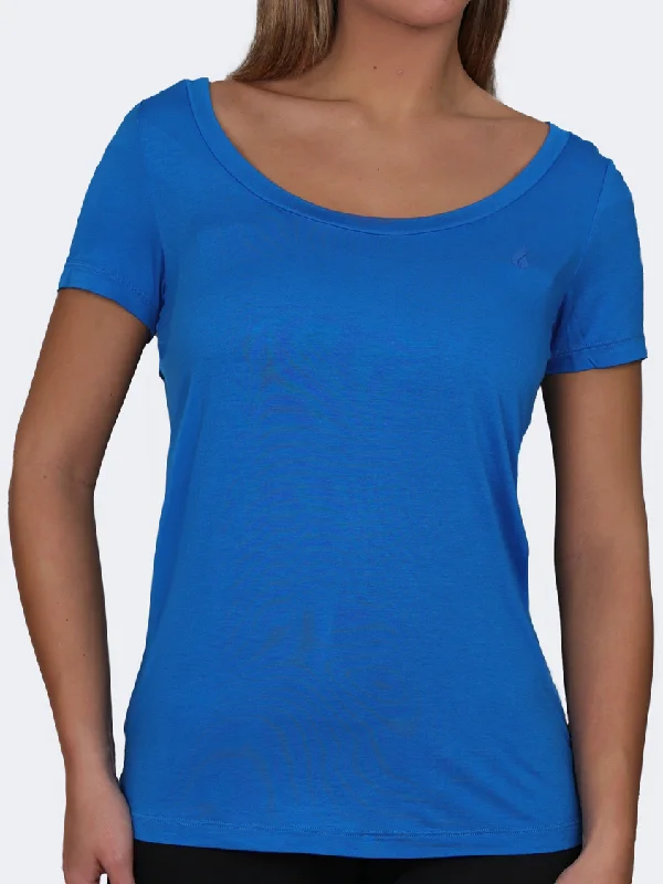 Oil And Gaz Wide Round Neck Women Lifestyle T-Shirt Blue