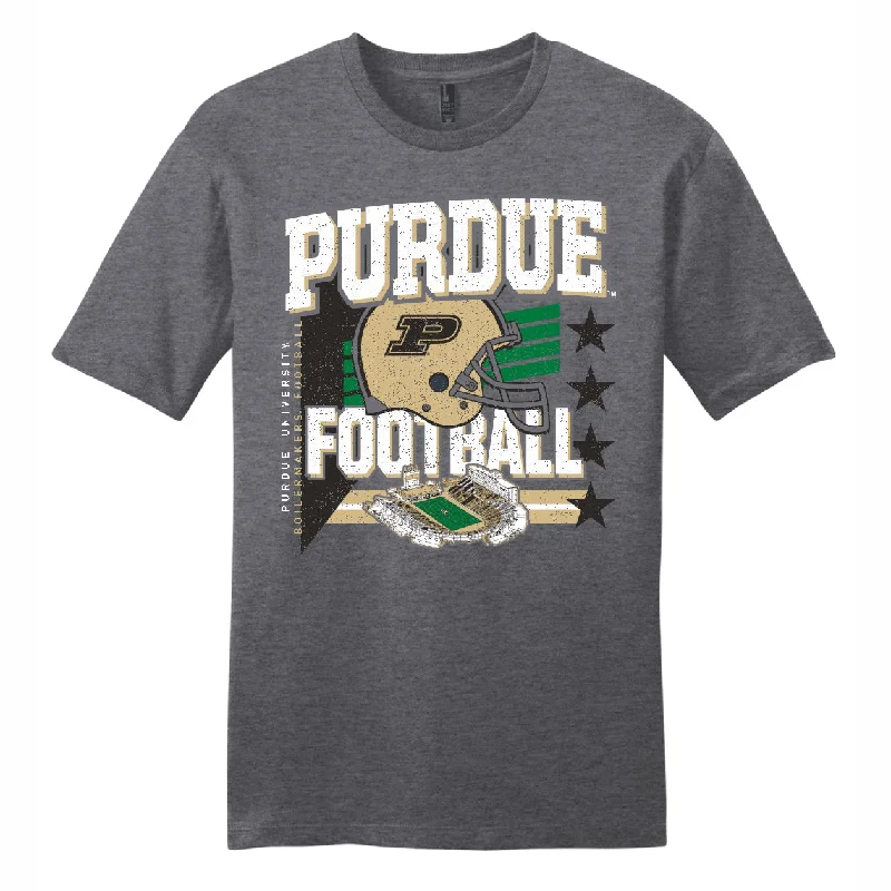 Purdue Boilermakers Grey Football Stadium Short-Sleeve T-Shirt