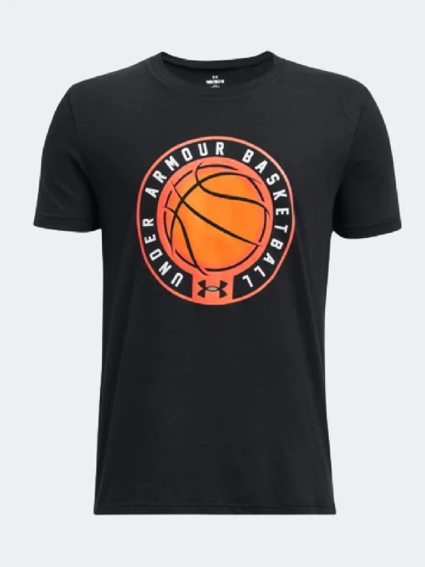 Under Armour Bball Icon Boys Basketball T-Shirt Black/Orange