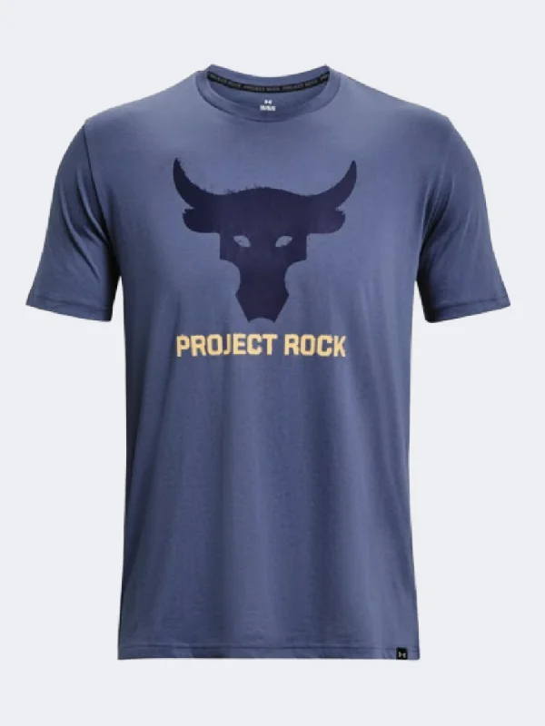 Under Armour Project Rock Brahma Bull Men Training T-Shirt Hushed Blue/Yellow