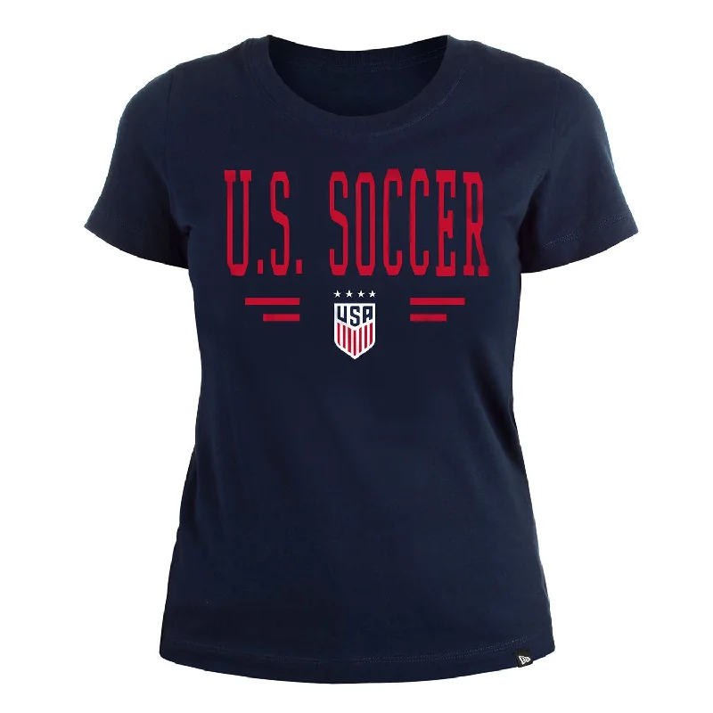 Women's New Era USWNT Brushed Cotton Navy Tee