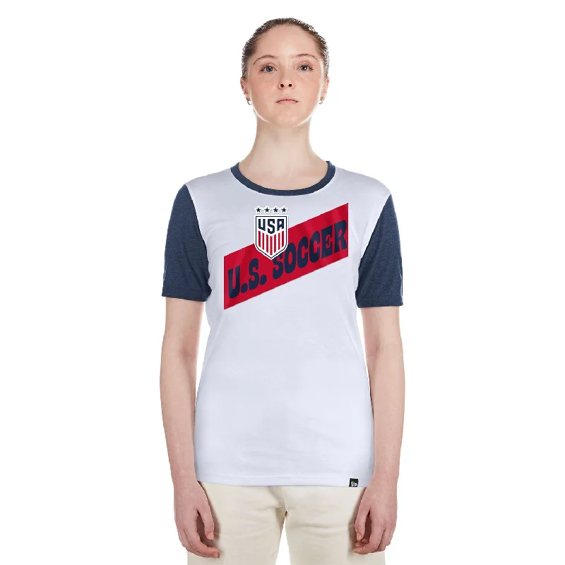 Women's New Era USWNT Sash Short Sleeve White Tee