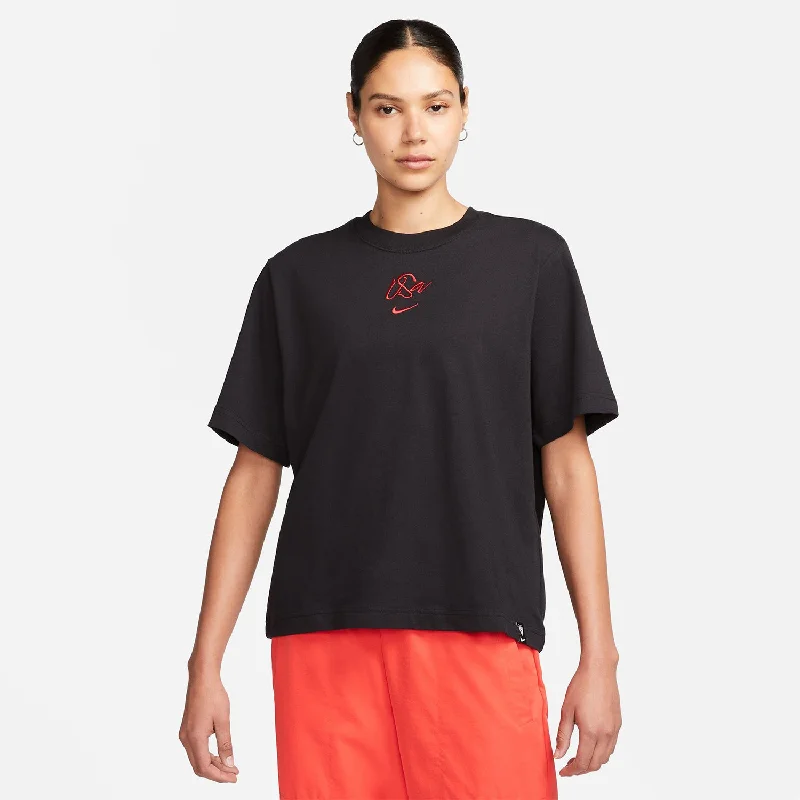 Women's Nike USWNT Script Crop Black Tee