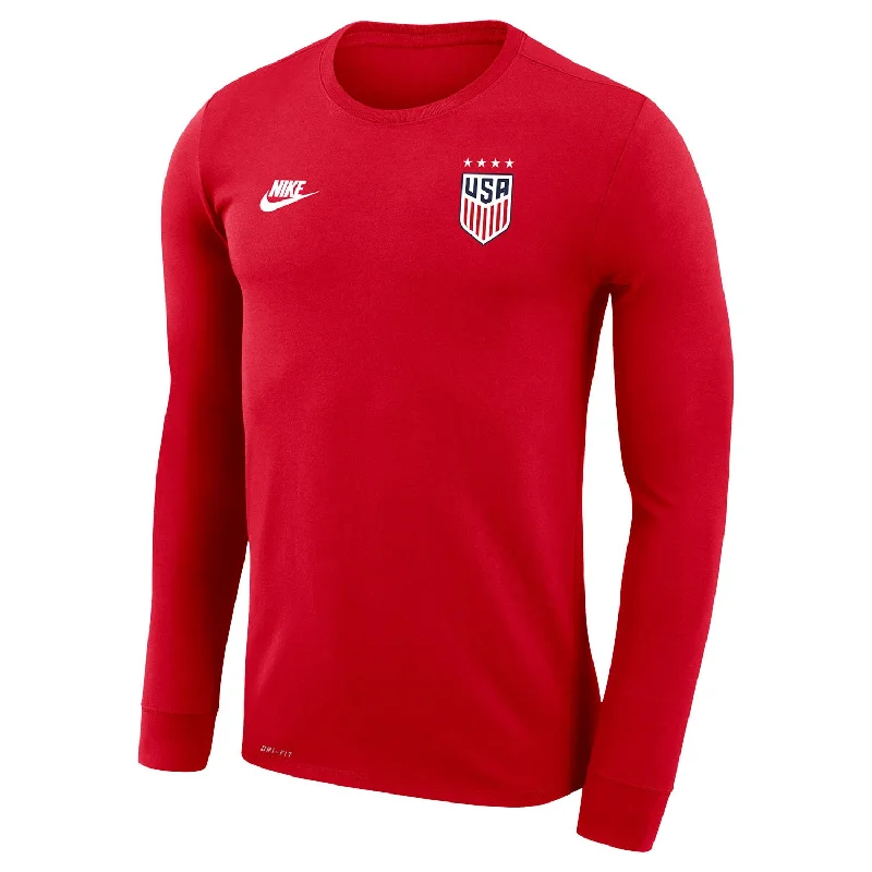 Men's Nike USWNT Legend Red Long Sleeve Tee