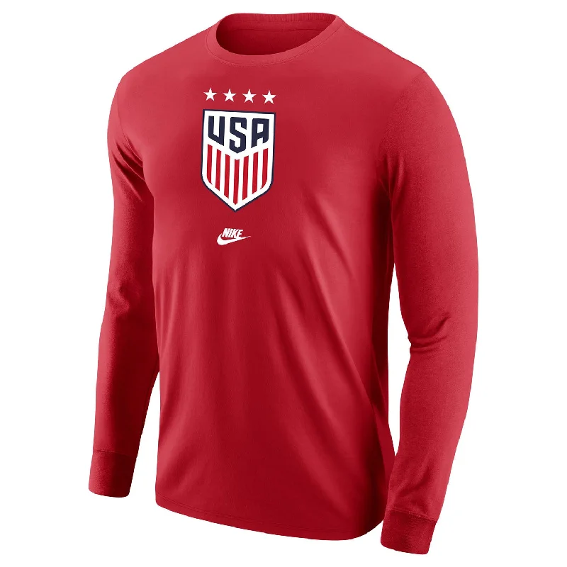 Men's Nike USWNT Core Cotton Long Sleeve Red Tee