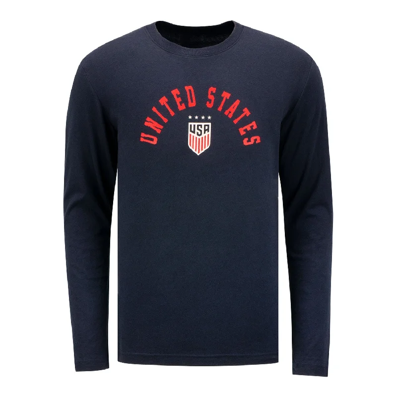 Men's New Era USWNT Arch Long Sleeve Navy Tee