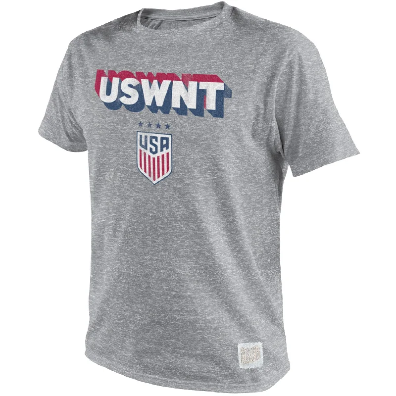 Men's Retro Brands USWNT Shadow Grey Tri-Blend Tee