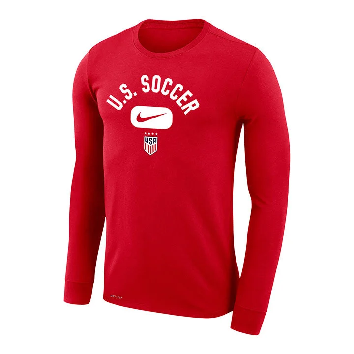 Men's Nike USWNT Arch Dri-Fit Long Sleeve Red Tee