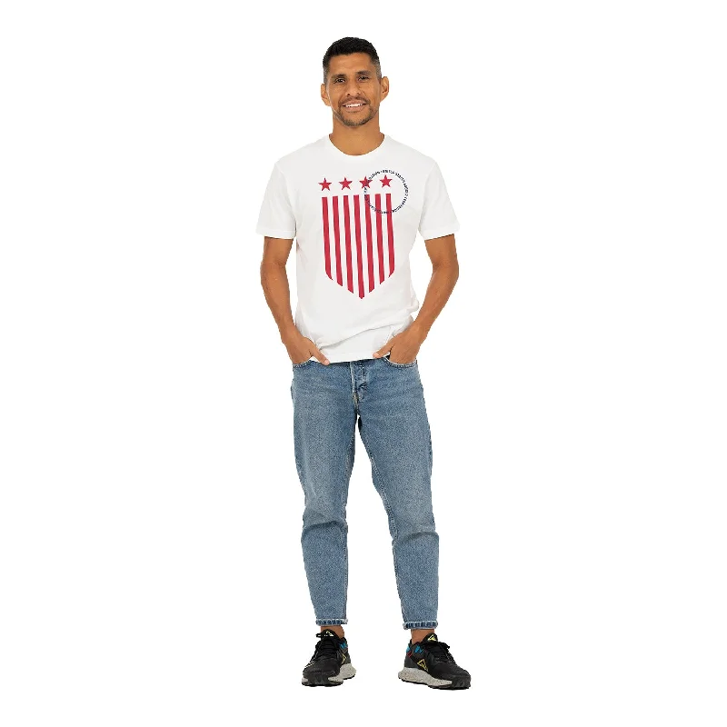 Unisex USWNT Striped Crest White Tee