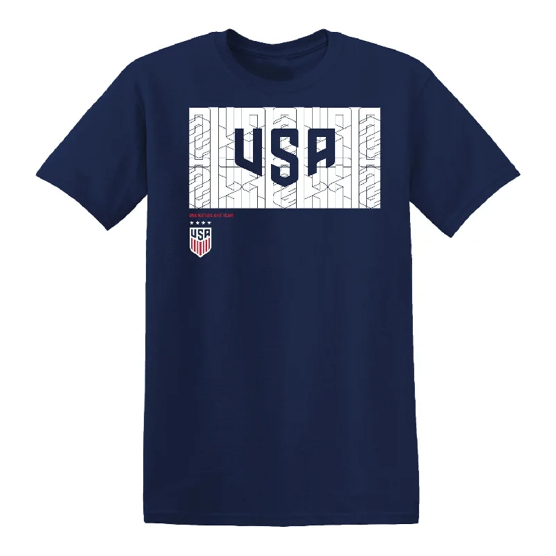 Unisex USWNT Stacked Navy Tee