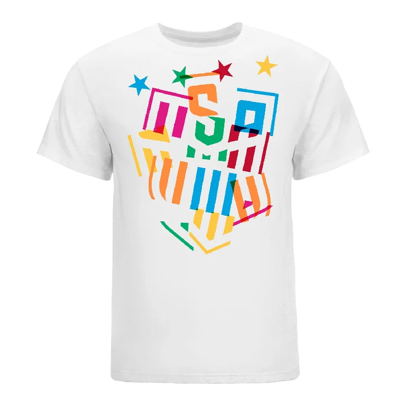 Unisex USWNT Abstract Pride White Tee