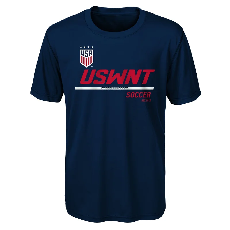 Youth Outerstuff US WNT Engage Poly Navy Tee