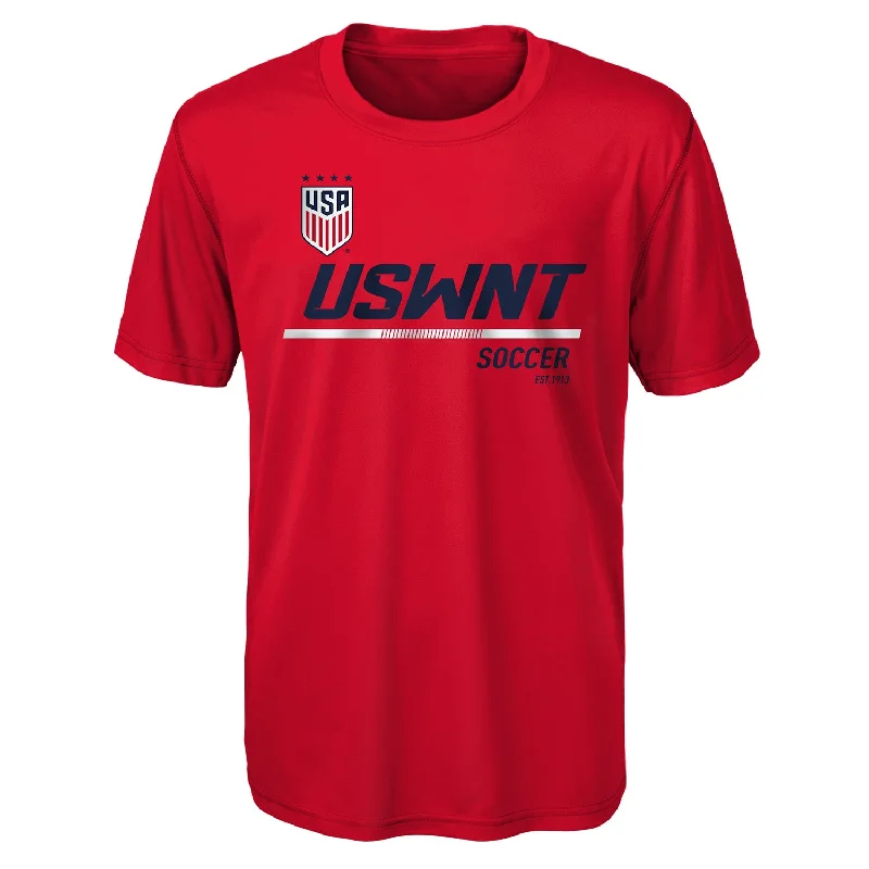 Youth Outerstuff US WNT Engage Poly Red Tee