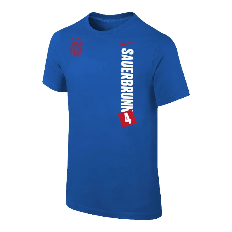 Youth Nike USWNT Vertical Sauerbrunn Royal Tee