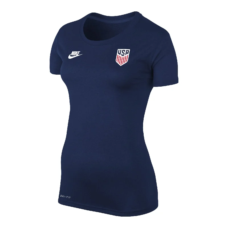 Women's Nike MNT Legend Left Chest Logo Navy Tee