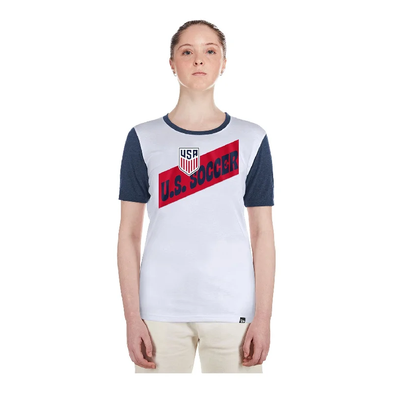 Women's New Era USMNT Sash Short Sleeve White Tee