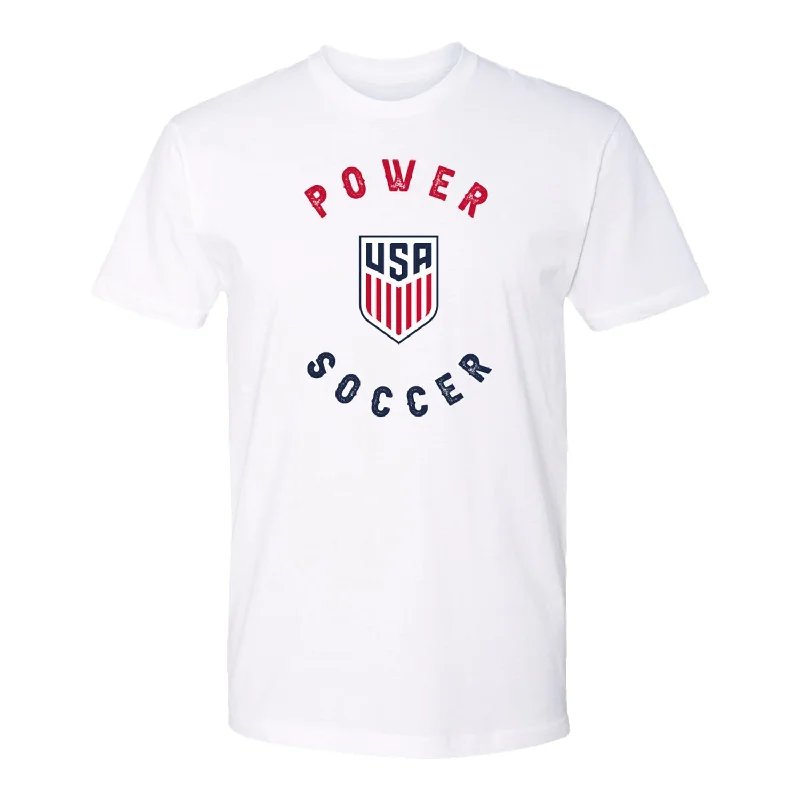 U.S. Co-Ed Power Soccer White Tee