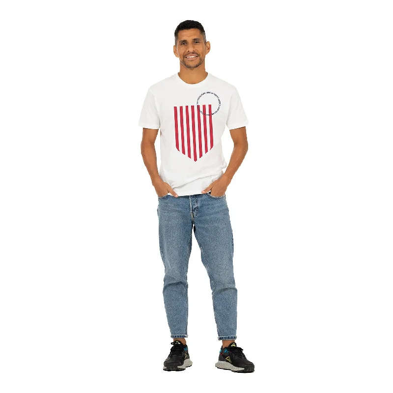 Unisex USMNT Striped Crest White Tee