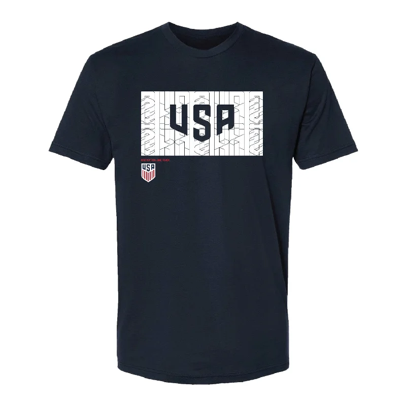 Unisex USMNT Stacked Navy Tee