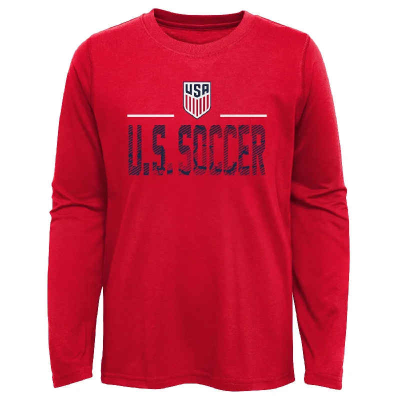 Youth Outerstuff USA Game Winner Long Sleeve Red Tee