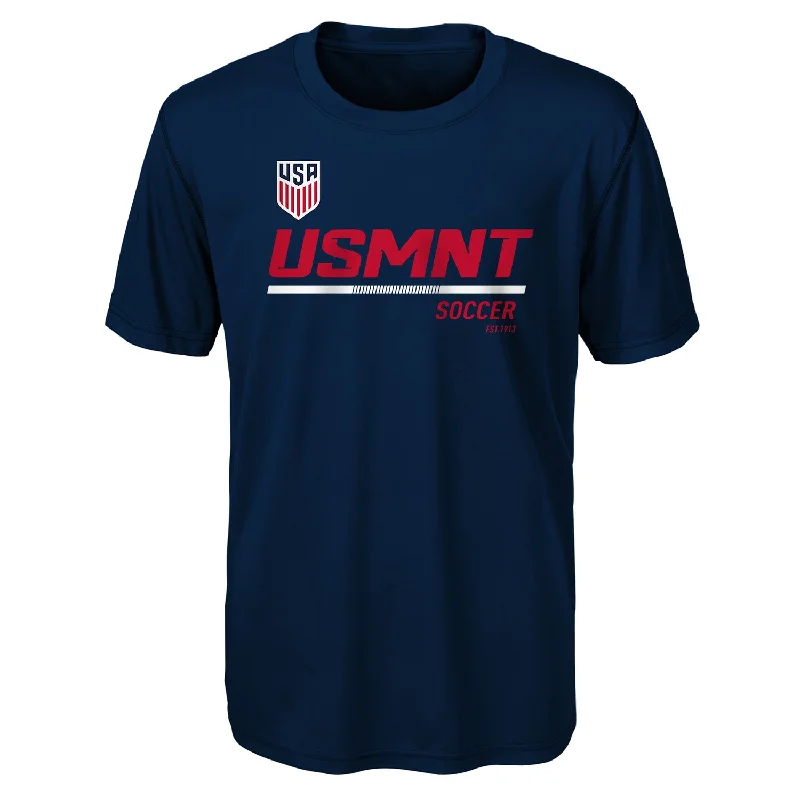 Youth Outerstuff US MNT Engage Poly Navy Tee