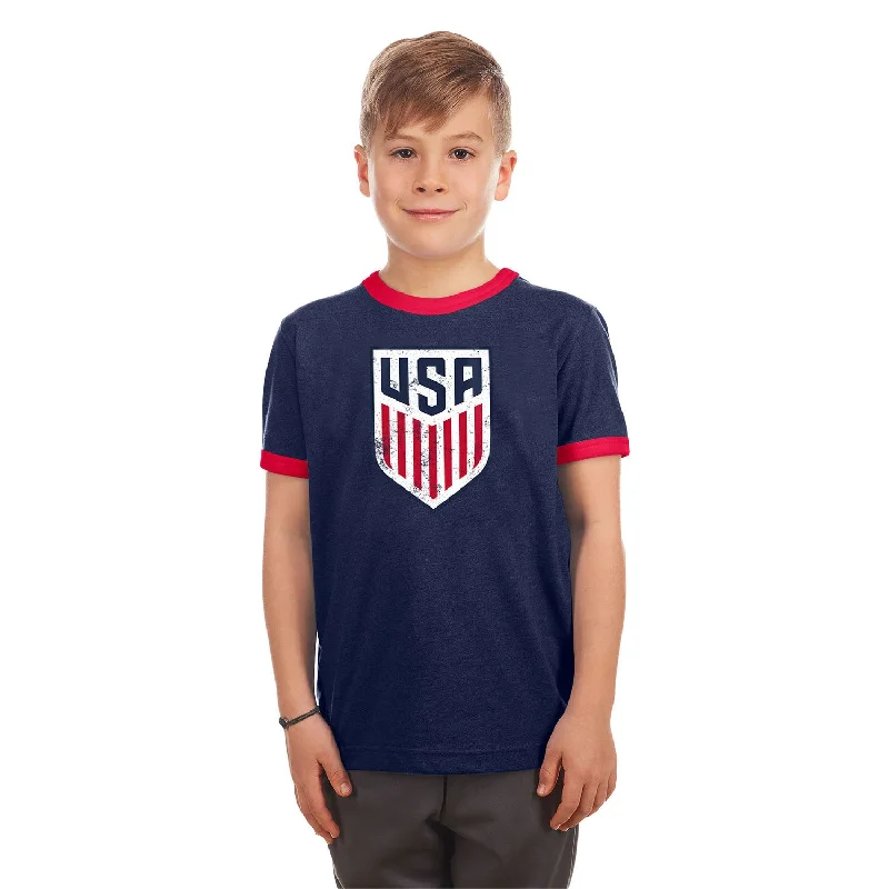 Youth New Era USMNT Bi_Blend Ringer Tee