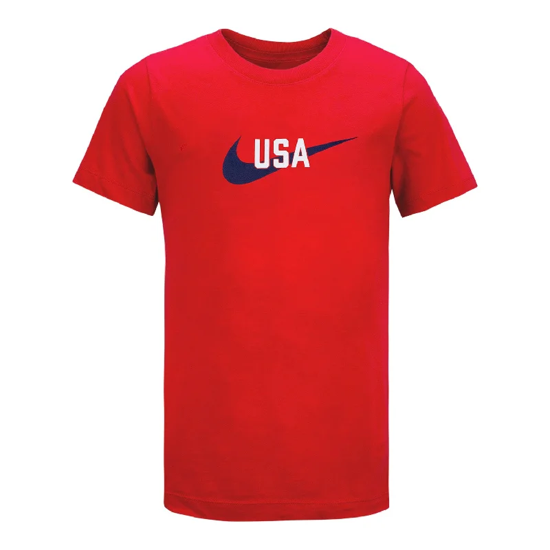 Youth Nike USA Swoosh Red Tee